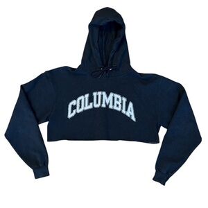 Bedazzled Grey Cropped Columbia Champion Hoodie